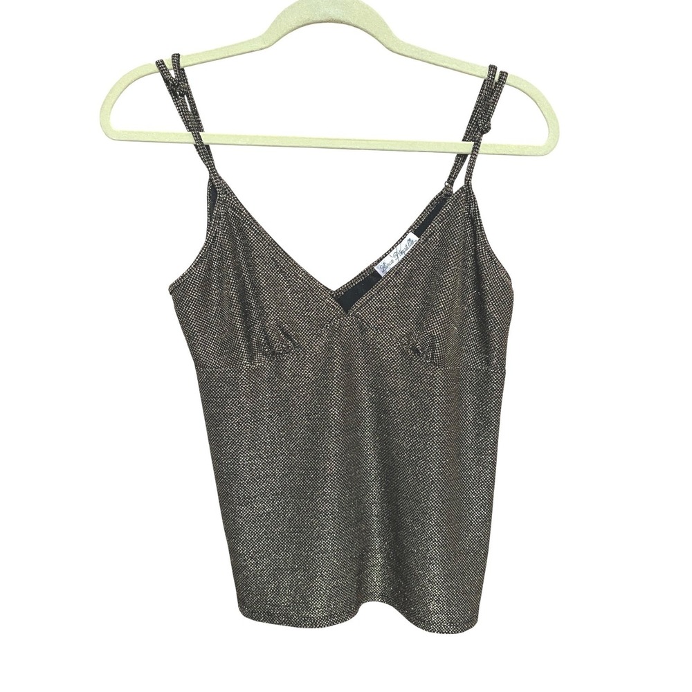 Linea Donatella Gold Black Camisole M Gilded Grunge Whimsigoth Dark Glam Retro